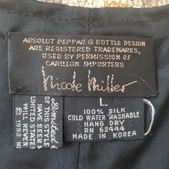 VINTAGE SILK NICOLE MILLER BLOODY MARY NOVELTY PRINT HIGH WAIST SHORTS 90s Y2K - Picture 3 of 11